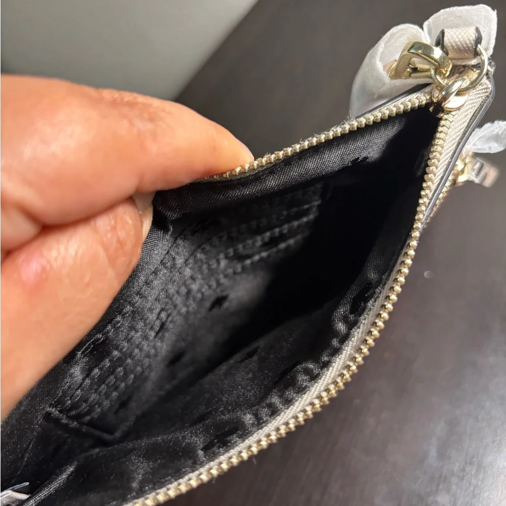 Kate Spade Gray and Pink Wristlet Shore Street Soiree Dot Tinie